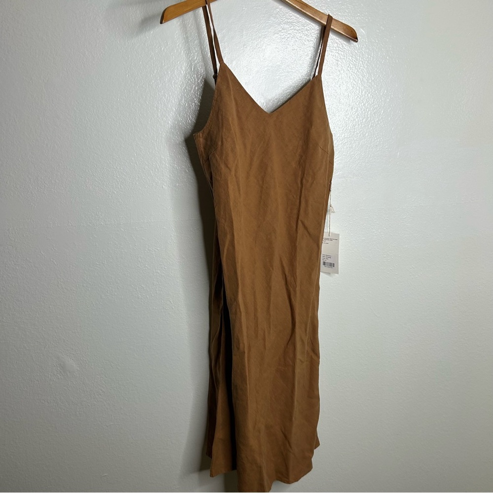 NWT MATE The Label Linen Midi Slip Dress in Sedona Size Medium - Picture 8 of 13